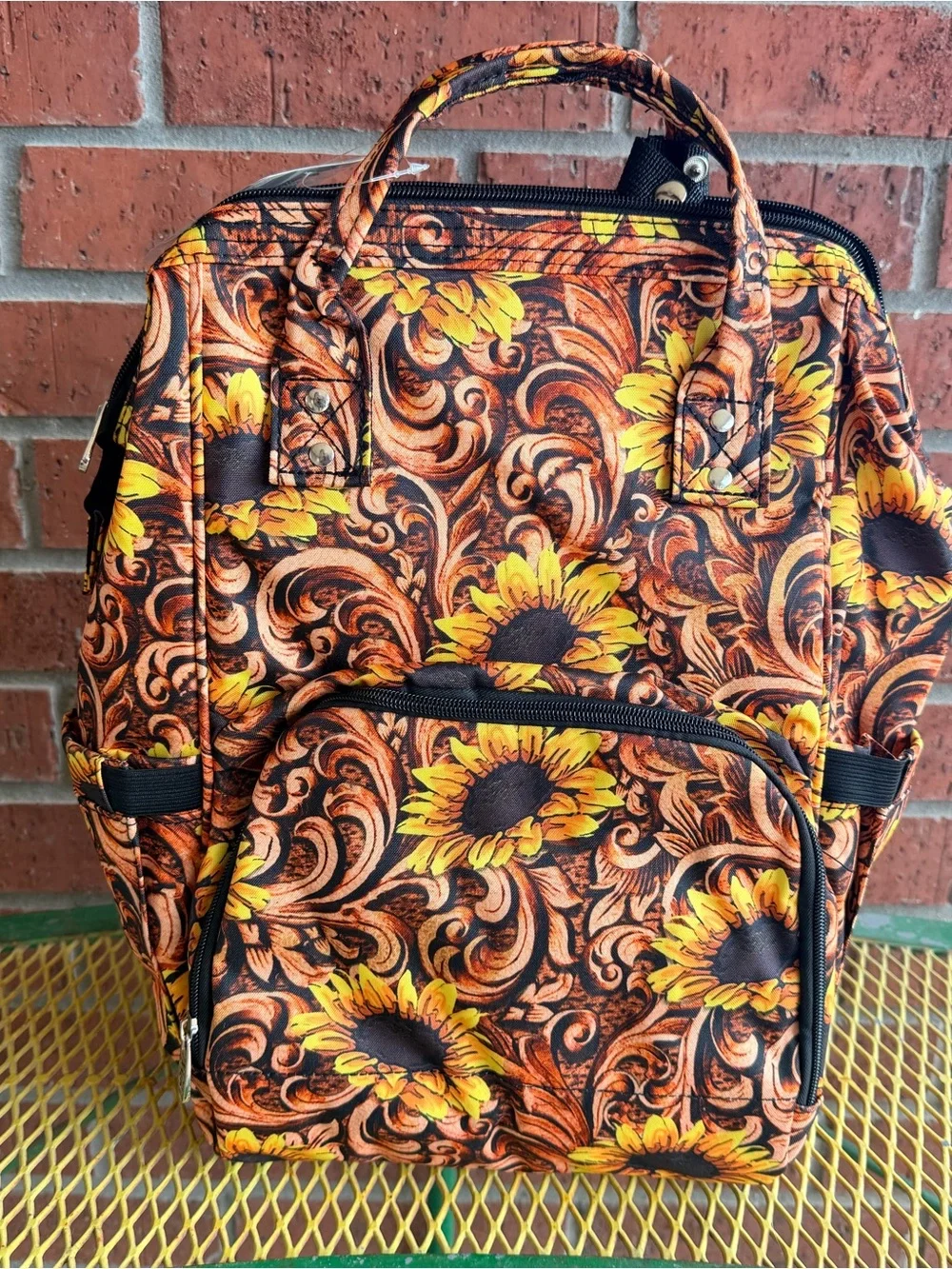 NWT Baby Backpack Diaper Bag with Sunflowers